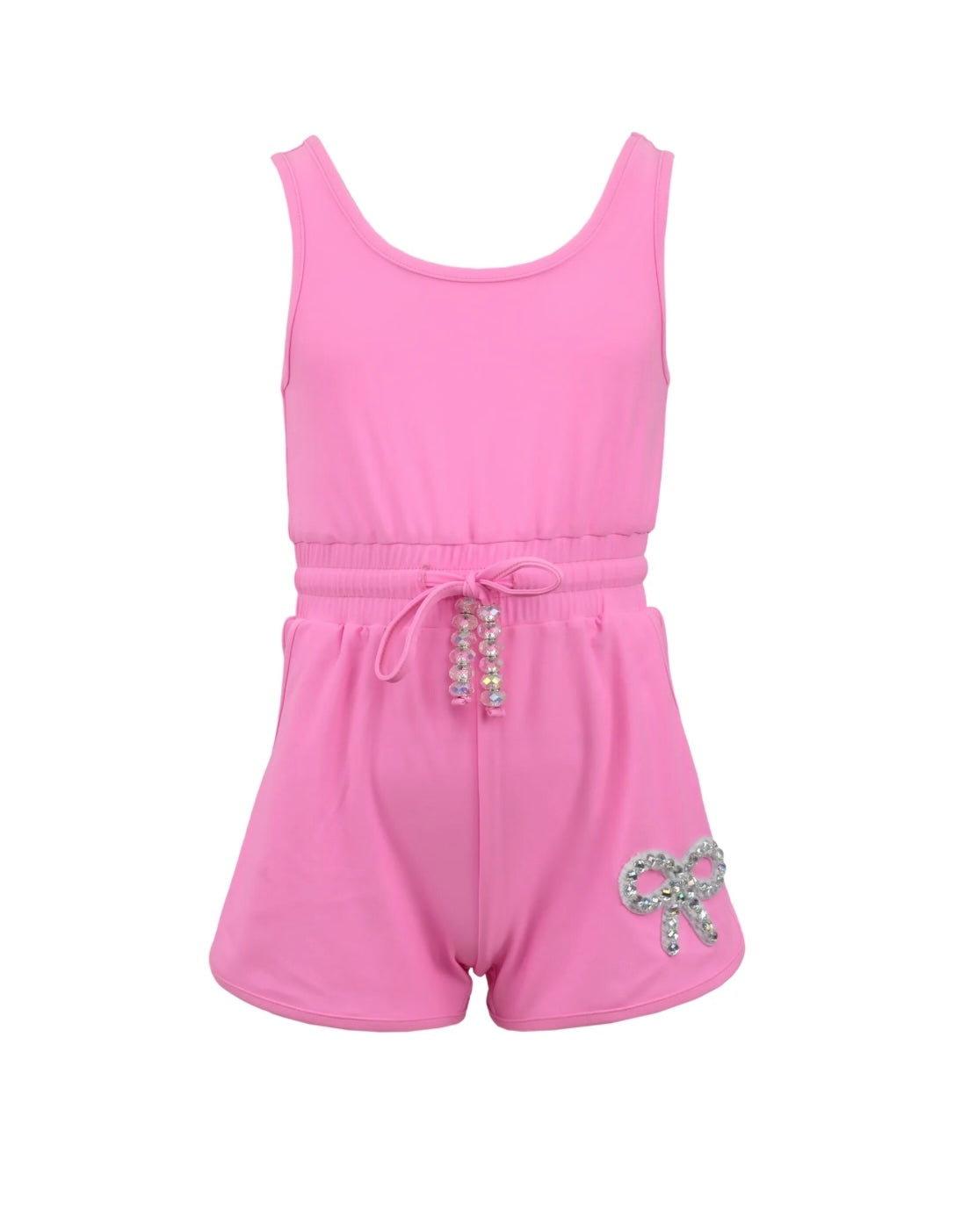 Pink Coquette Crystal Bow Romper